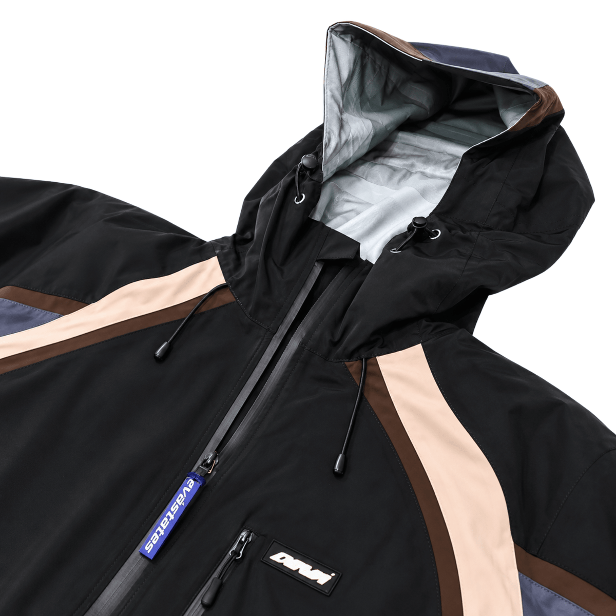 Disorder Shell Jacket in black and beige