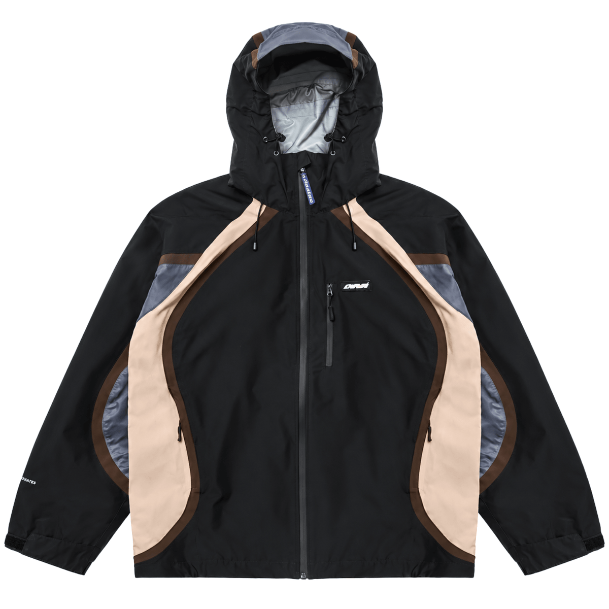 Disorder Shell Jacket in black and beige