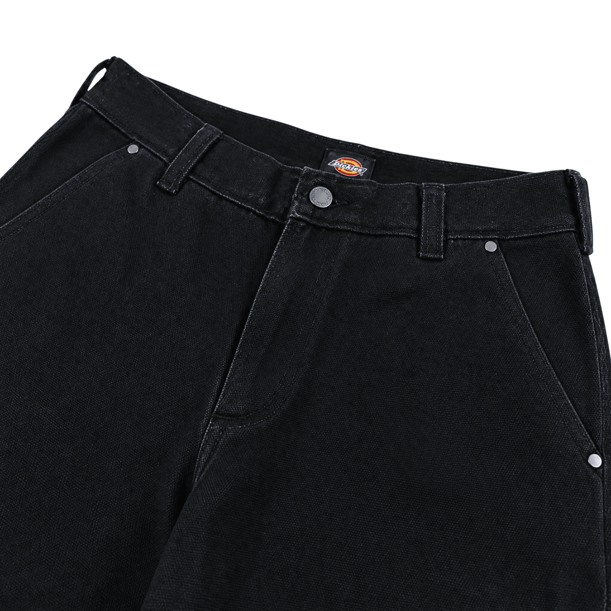 Double Knee Canvas Shorts in black