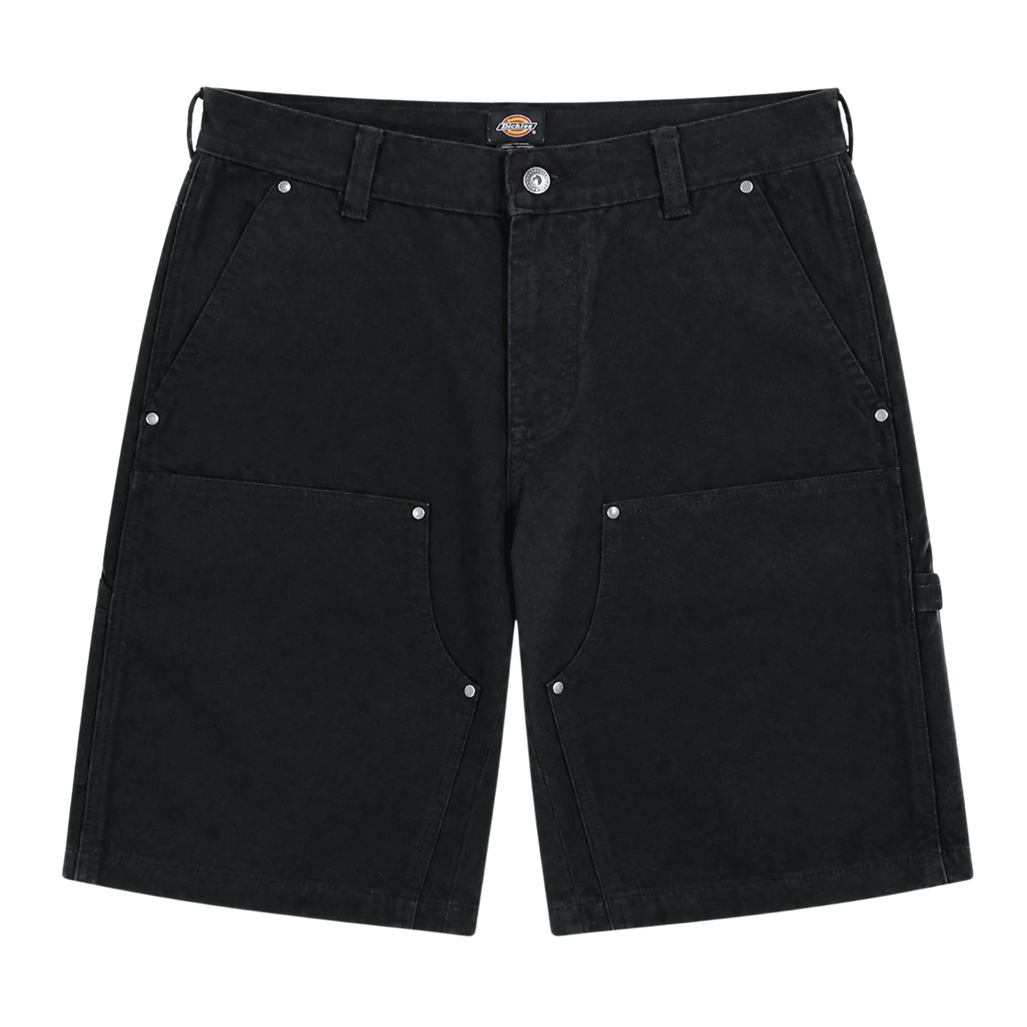 Double Knee Canvas Shorts in black