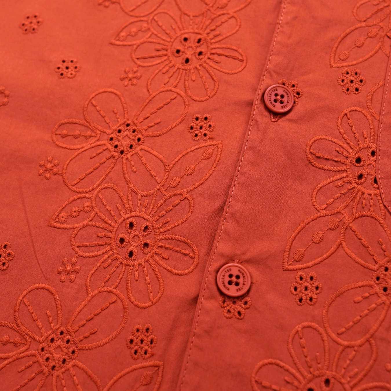 Embroidery Yacht Shirt in rust - Kuwalla Tee - State Of Flux