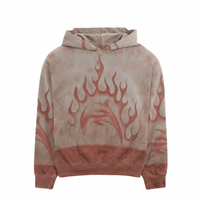 Flaming Dolphin Airbrush Hoodie in pale pink - Jungles Jungles - State Of Flux