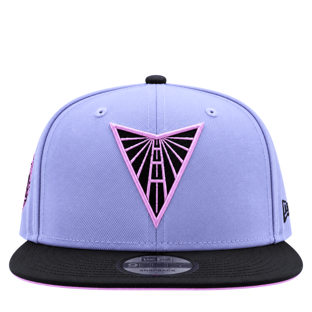 Golden State Valkyries 59Fifty V's Up Daybreak Fitted Hat in lavender and black