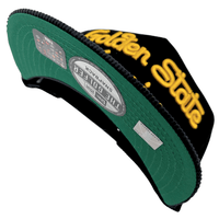 Golden State Warriors Golden Era Corduroy Golfer Snapback Hat in black and yellow - New Era - State Of Flux