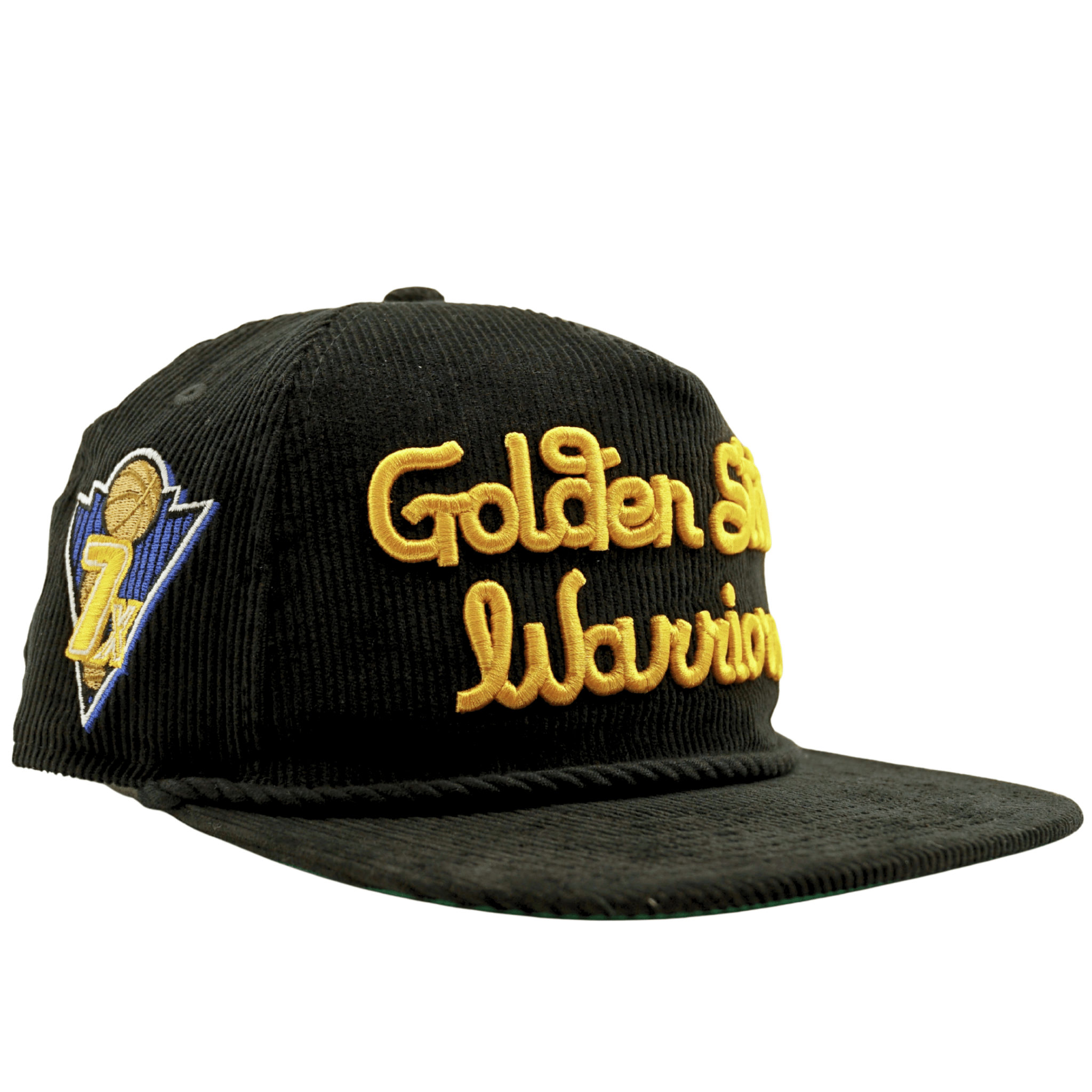 Golden State Warriors Golden Era Corduroy Golfer Snapback Hat in black and yellow - New Era - State Of Flux