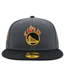 Golden State Warriors On Fire 59Fifty Fitted Hat in graphite and black - New Era - State Of Flux