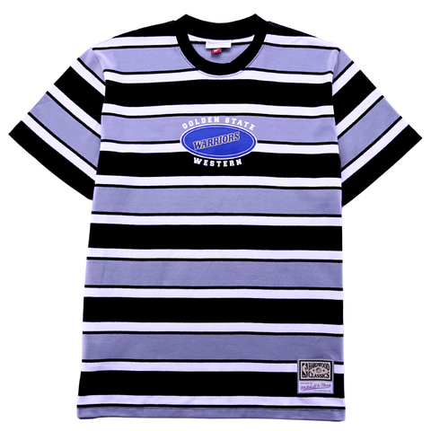 Golden State Warriors Striped Short-sleeve Shirt in black and grey