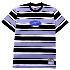 Golden State Warriors Striped Short-sleeve Shirt in black and grey