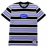 Golden State Warriors Striped Short - sleeve Shirt in black and grey - Mitchell & Ness - State Of Flux
