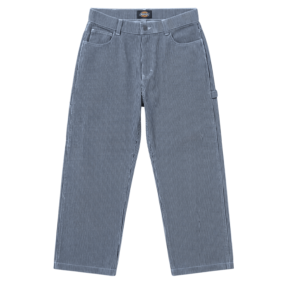Hickory Stripe Carpenter Pants in retro indigo
