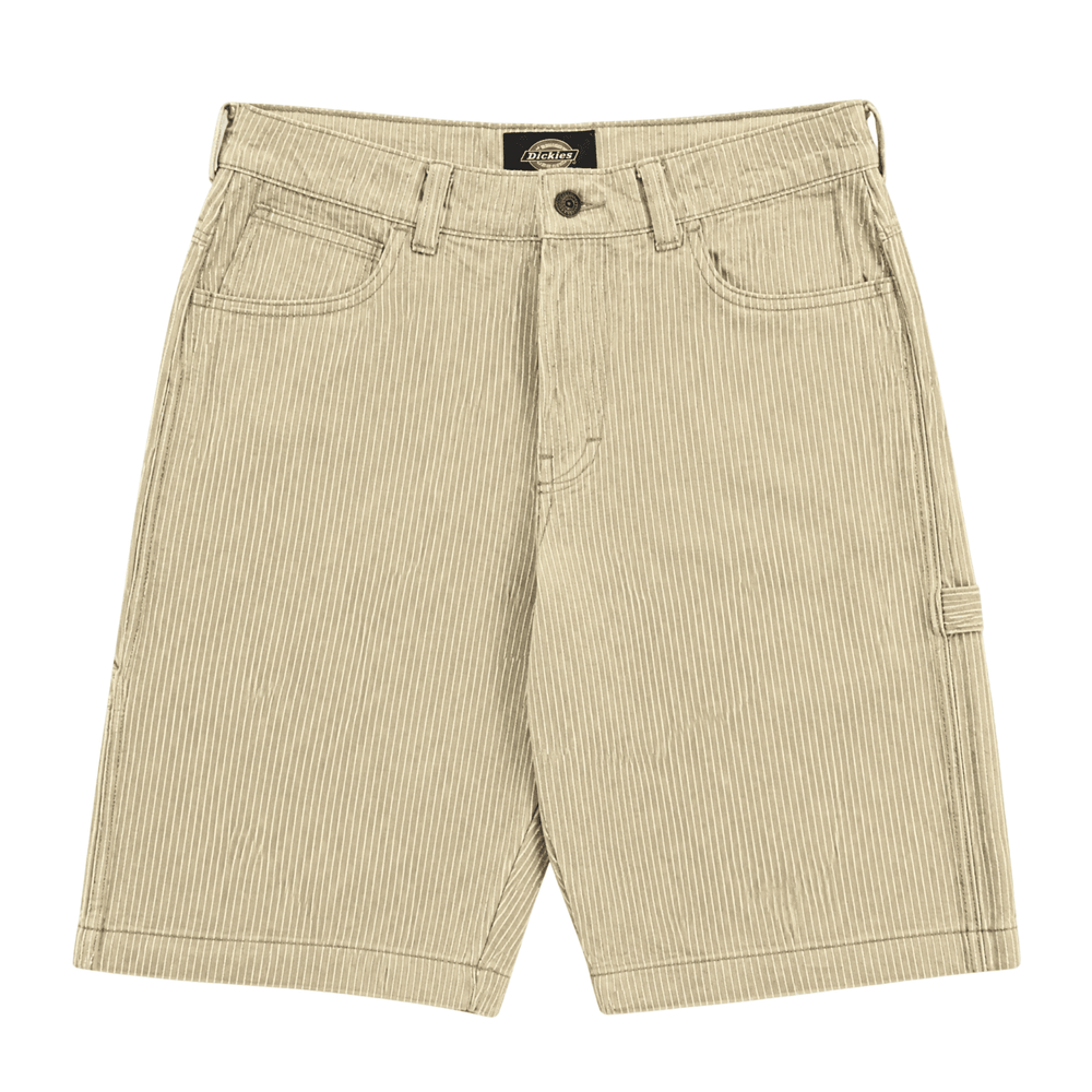 Hickory Stripe Carpenter Shorts in eucalyptus