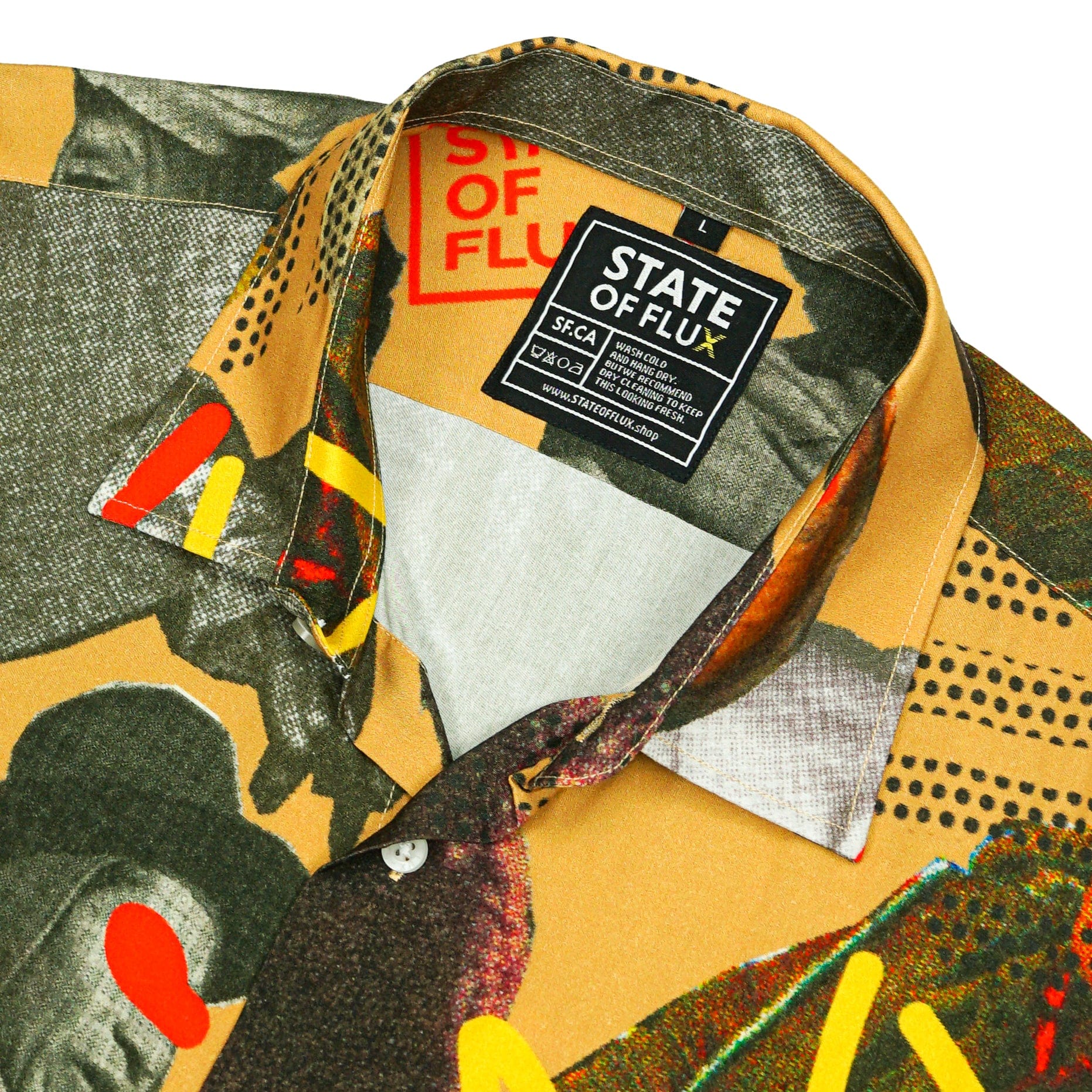 Incognito Short-sleeve Button-up in honey mustard - State Of Flux - State Of Flux