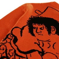 Kintaro Big Print Knit Sweater in orange and black - Individualist Lab - State Of Flux