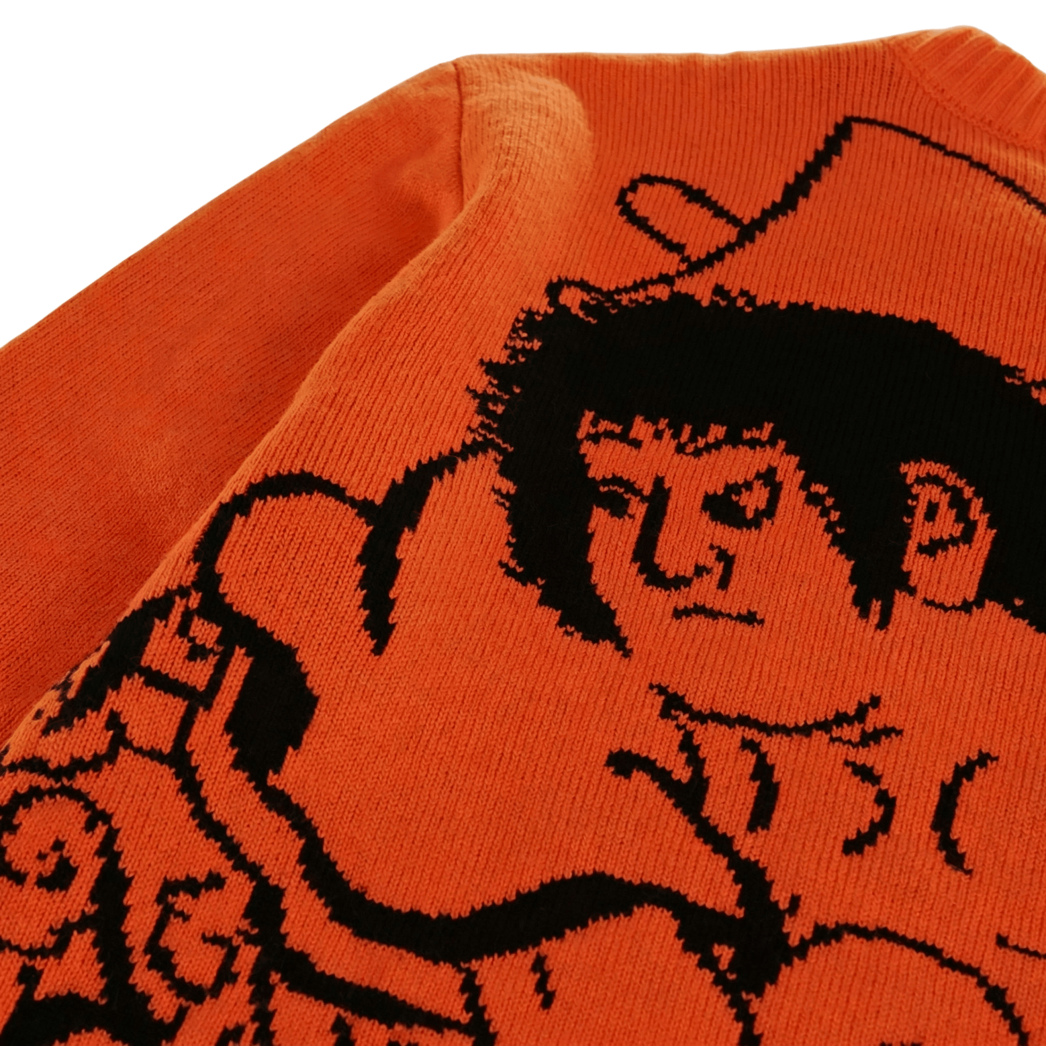 Kintaro Big Print Knit Sweater in orange and black - Individualist Lab - State Of Flux
