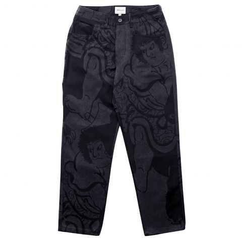 Kintaro Print Carpenter Pant in black