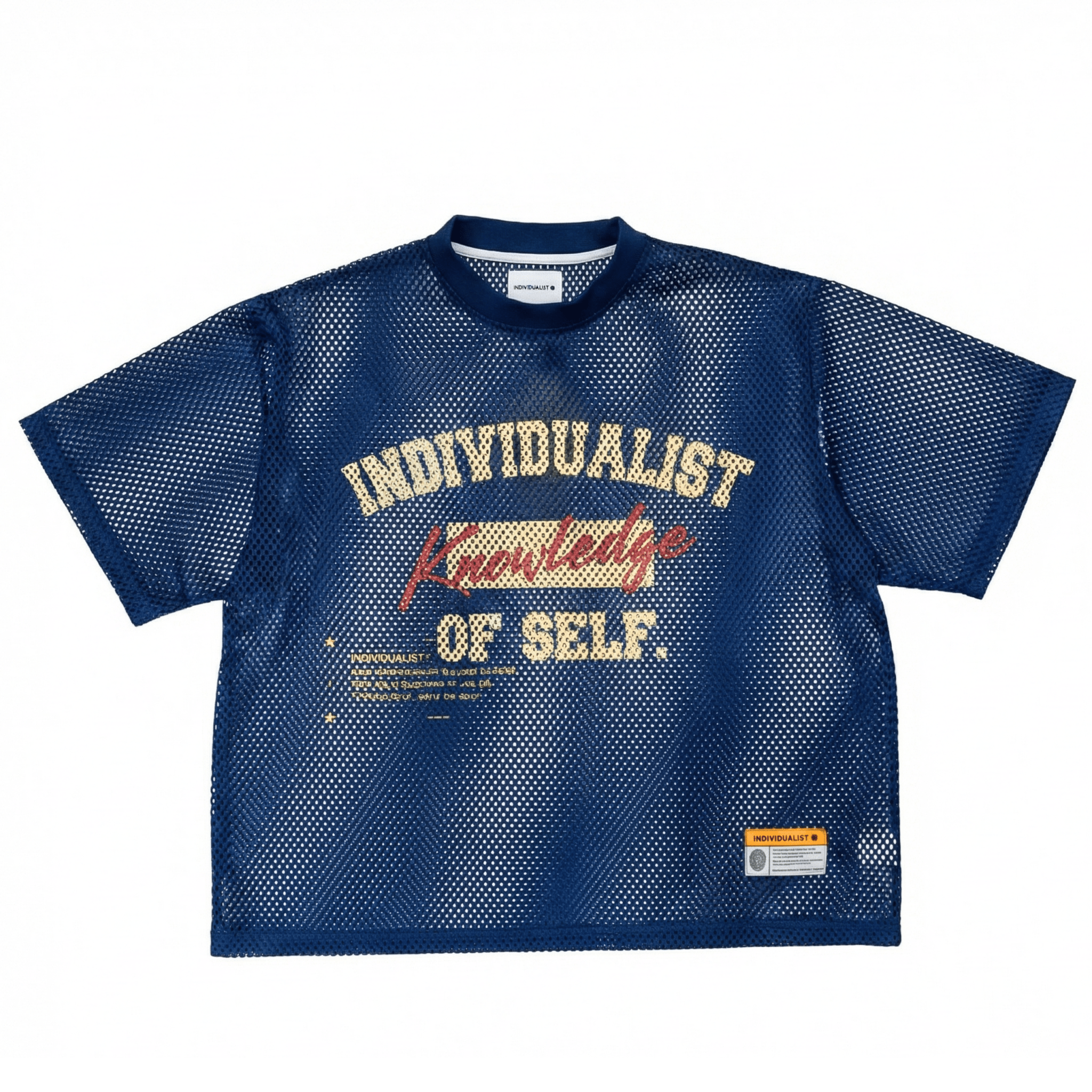 Knowledge Heavy Box Mesh Jersey in navy