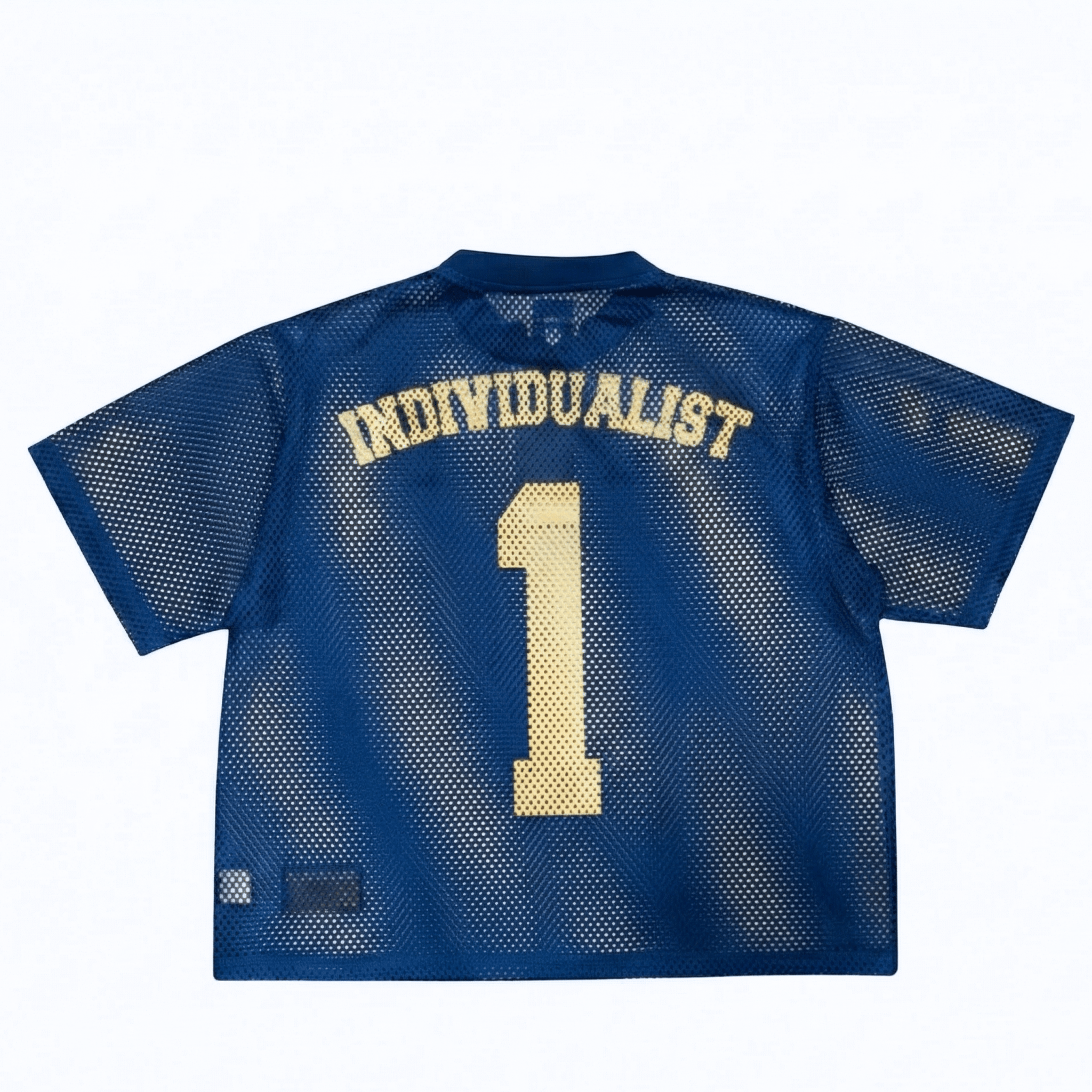 Knowledge Heavy Box Mesh Jersey in navy - Individualist Lab - State Of Flux
