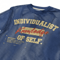 Knowledge Heavy Box Mesh Jersey in navy - Individualist Lab - State Of Flux