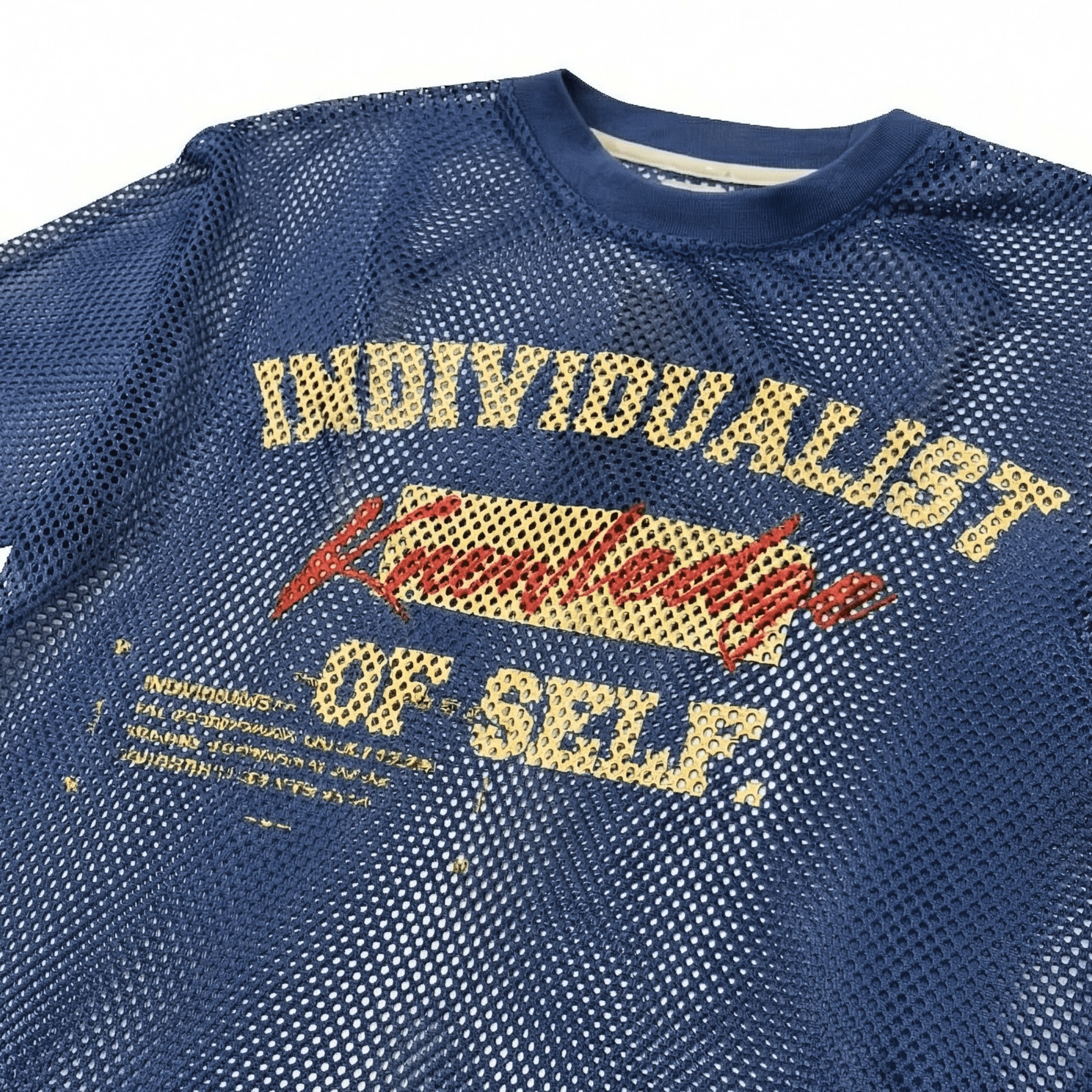 Knowledge Heavy Box Mesh Jersey in navy