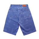 Knowledge Laser Print Big Boy Shorts in indigo - Individualist Lab - State Of Flux