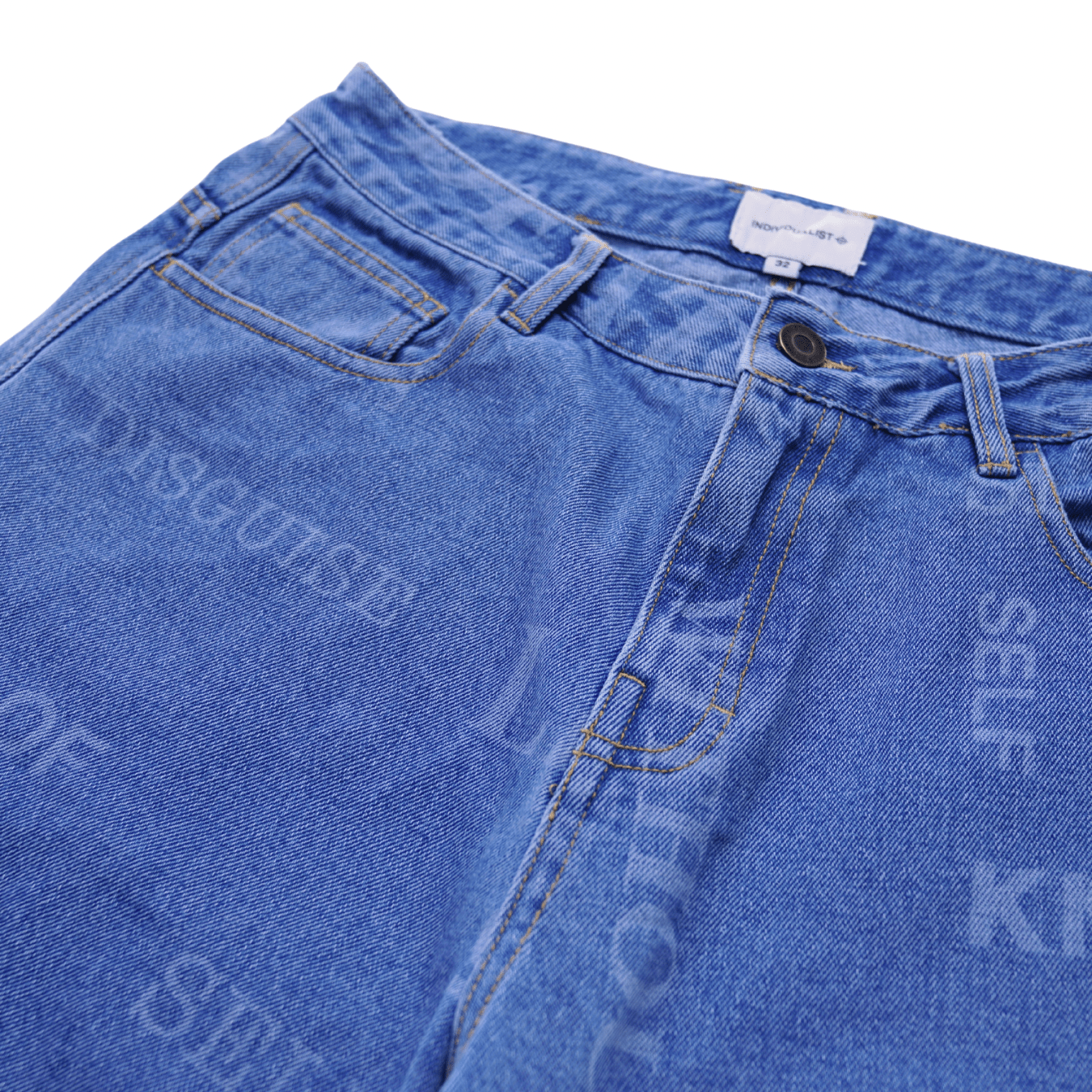 Knowledge Laser Print Big Boy Shorts in indigo