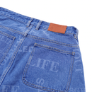 Knowledge Laser Print Big Boy Shorts in indigo - Individualist Lab - State Of Flux