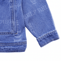 Knowledge Laser Print Chore Jacket in light indigo - Individualist Lab - State Of Flux