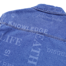 Knowledge Laser Print Chore Jacket in light indigo - Individualist Lab - State Of Flux