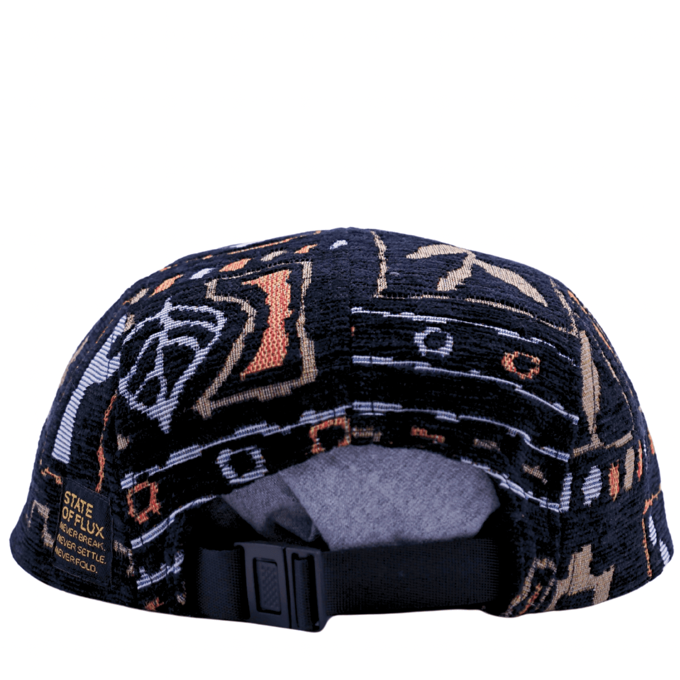 Let's Get Cozy 5 - Panel Hat in black and beige - State Of Flux - State Of Flux