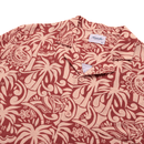 Linen Printed Yacht Shirt 2.0 in terra cotta and dark ivory - Kuwalla Tee - State Of Flux