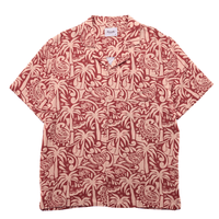 Linen Printed Yacht Shirt 2.0 in terra cotta and dark ivory - Kuwalla Tee - State Of Flux