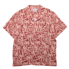 Linen Printed Yacht Shirt 2.0 in terra cotta and dark ivory