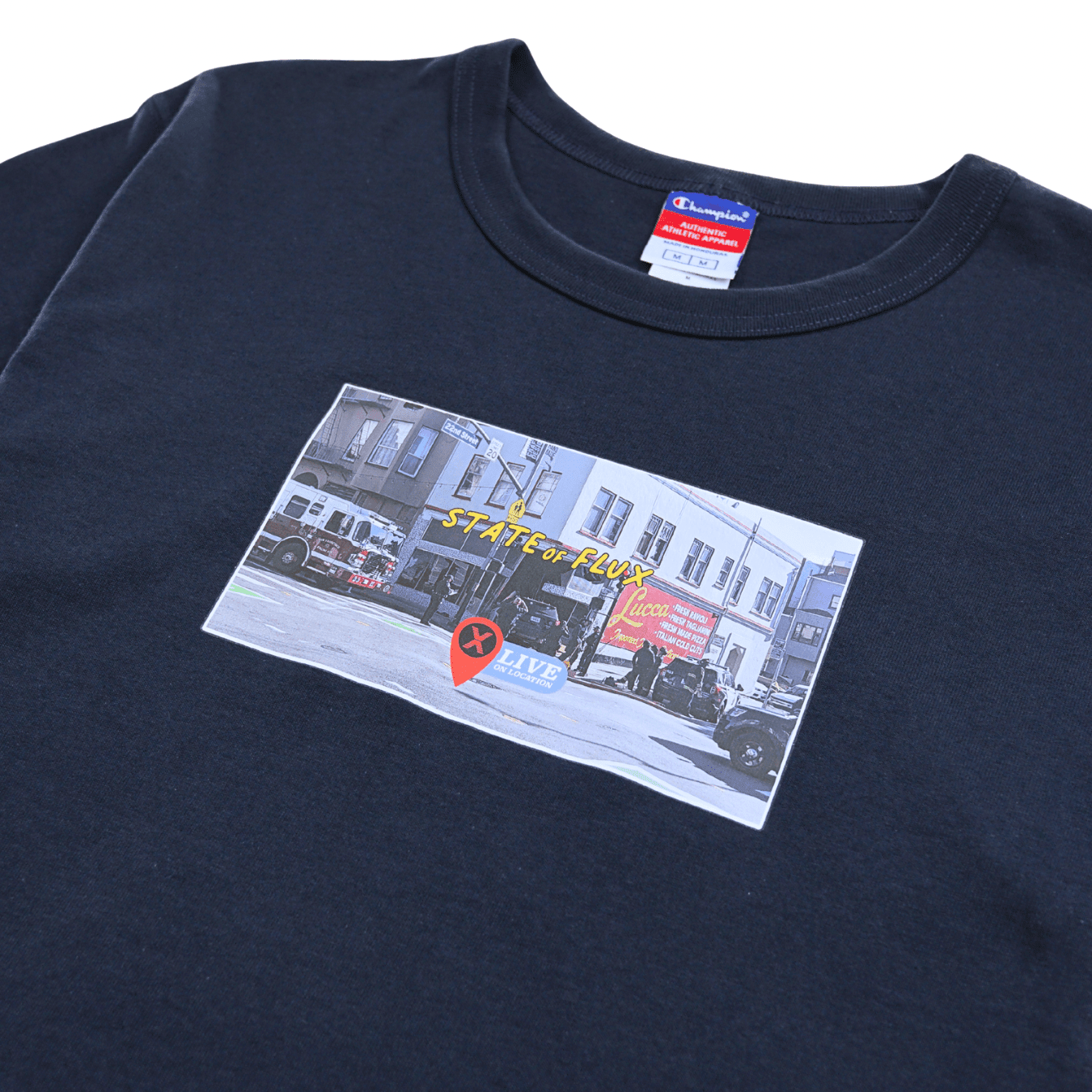 Live On Location Tee in navy