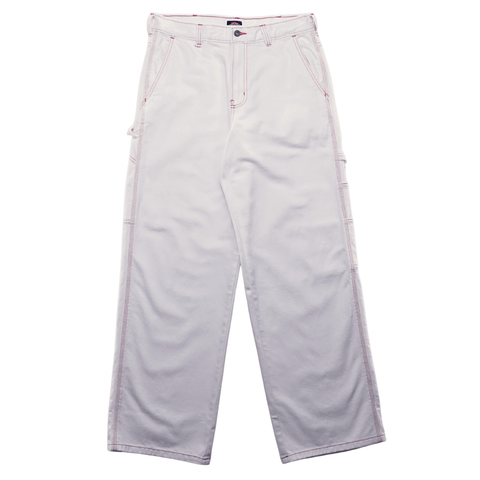 Loose Fit Denim Painters Pants in egret