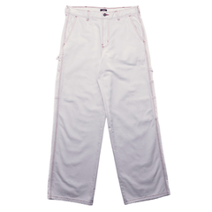 Loose Fit Denim Painters Pants in egret