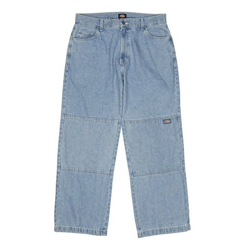 Loose Fit Double Knee Jeans in light denim