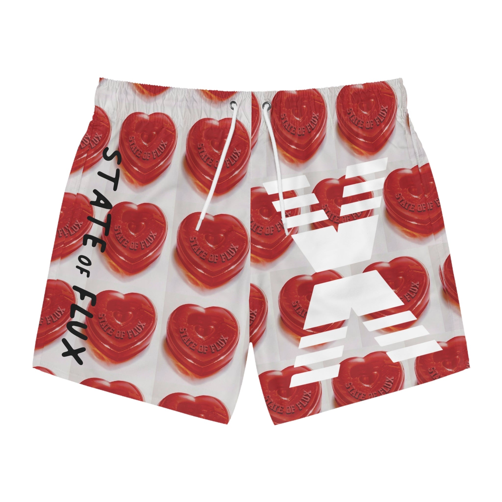 Love Yourself Swim Shorts in white - State Of Flux - State Of Flux