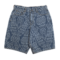 Macrame Denim Shorts in mid blue - Daily Paper - State Of Flux