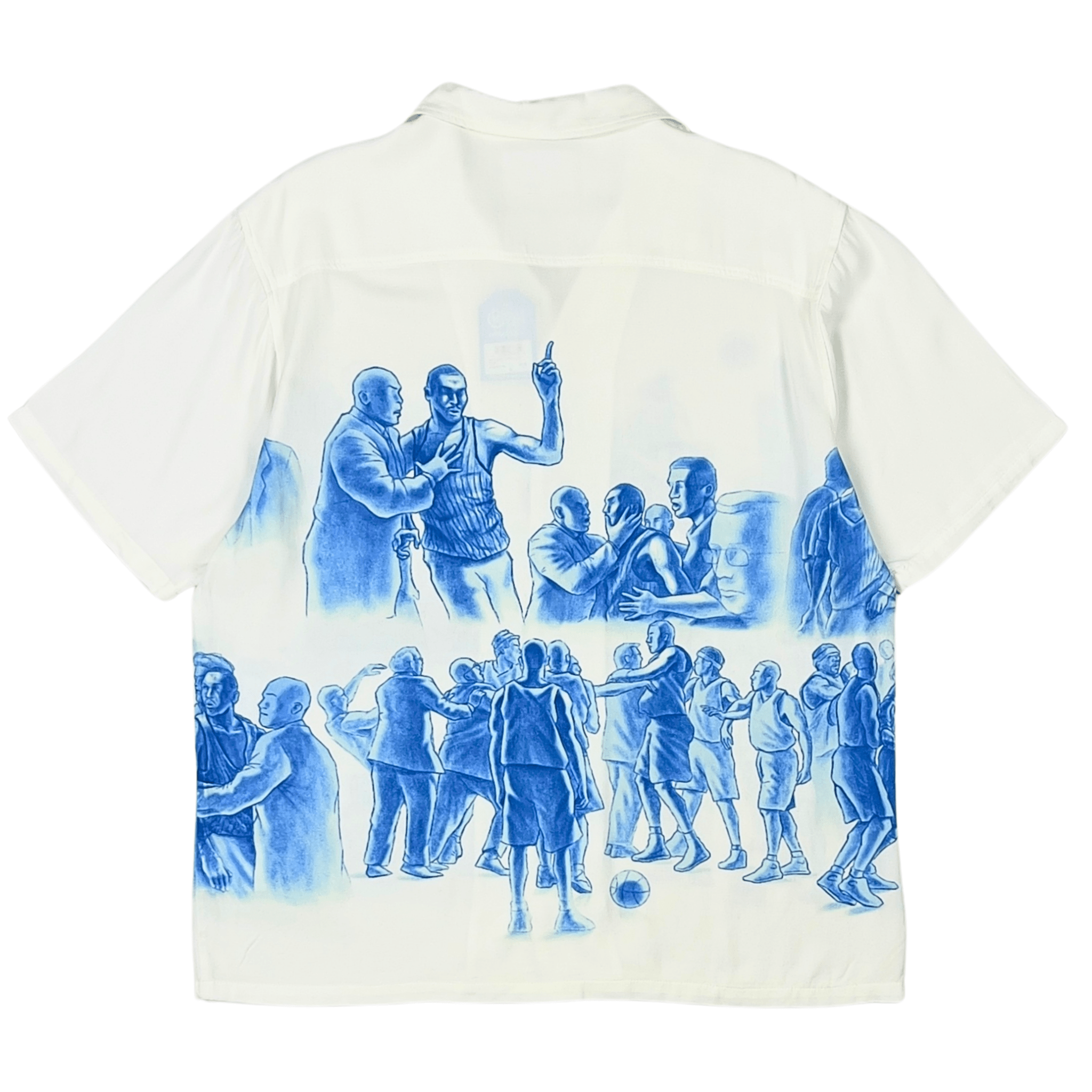 Malice Palace Camp Shirt in white and blue - MARKET - State Of Flux