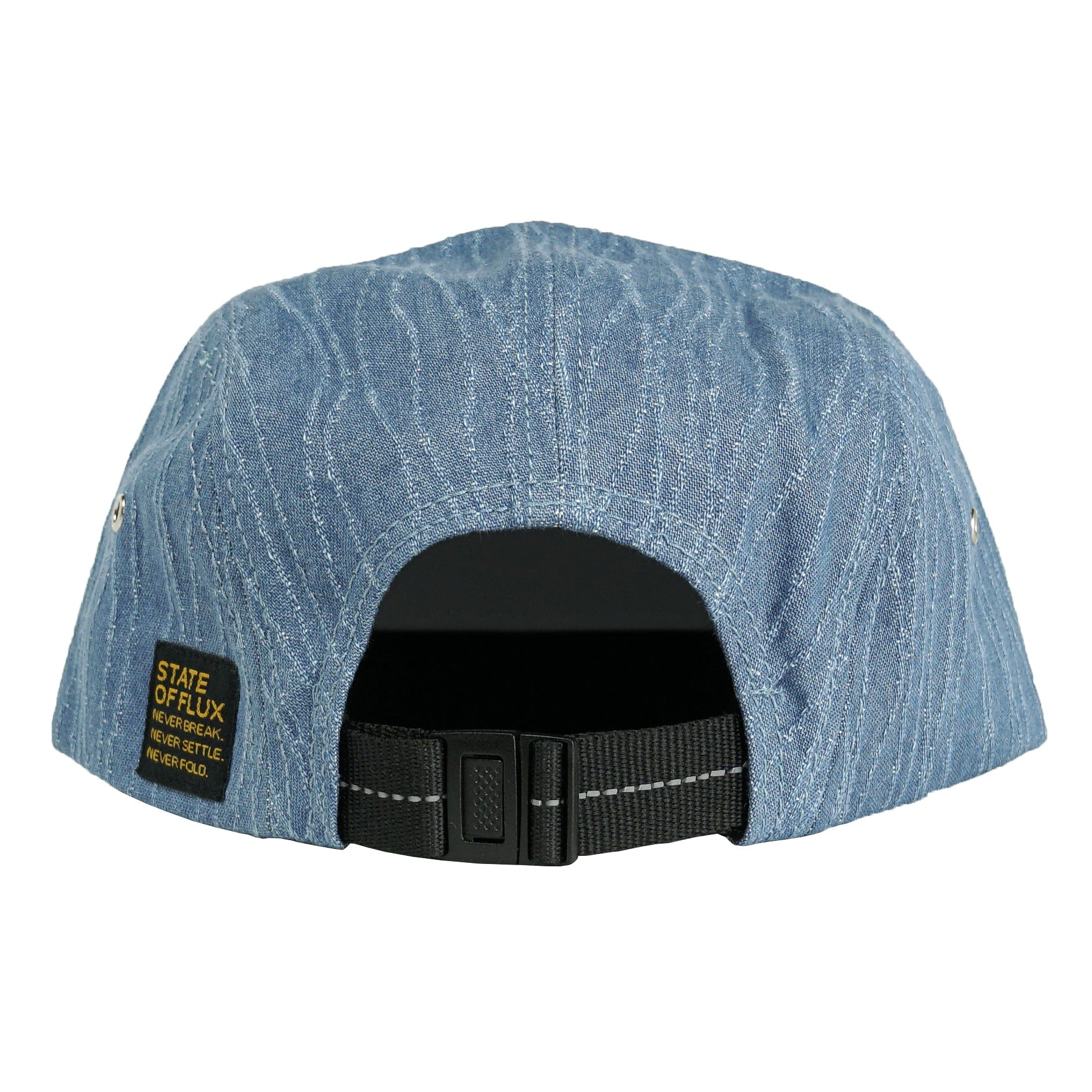 Marbled 5-Panel Hat in washed denim - State Of Flux - State Of Flux