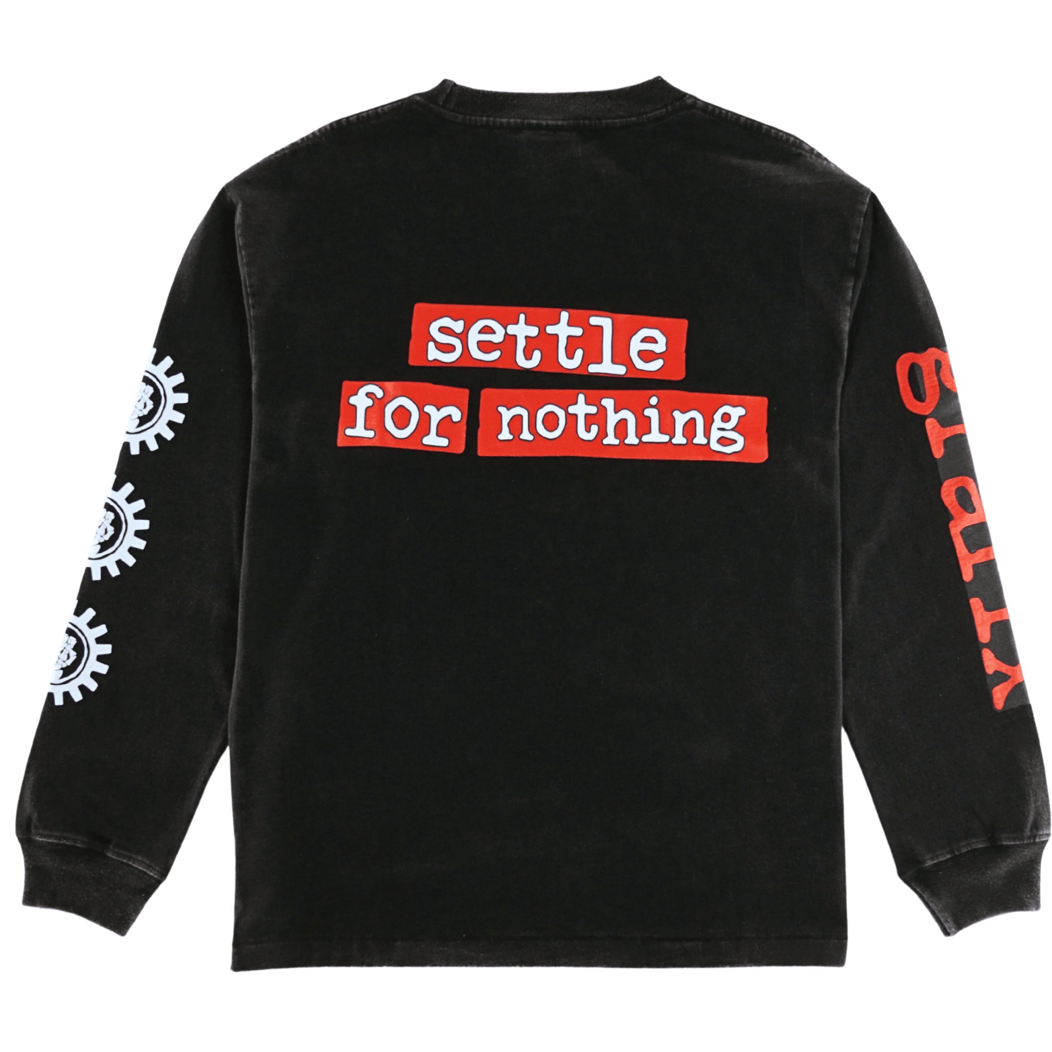 Martyr GFX Long - sleeve Tee in faded black - Devá States - State Of Flux
