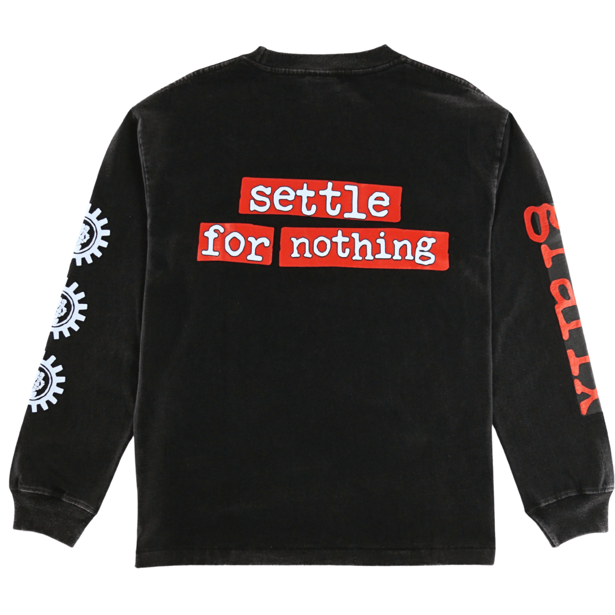 Martyr GFX Long - sleeve Tee in faded black - Devá States - State Of Flux