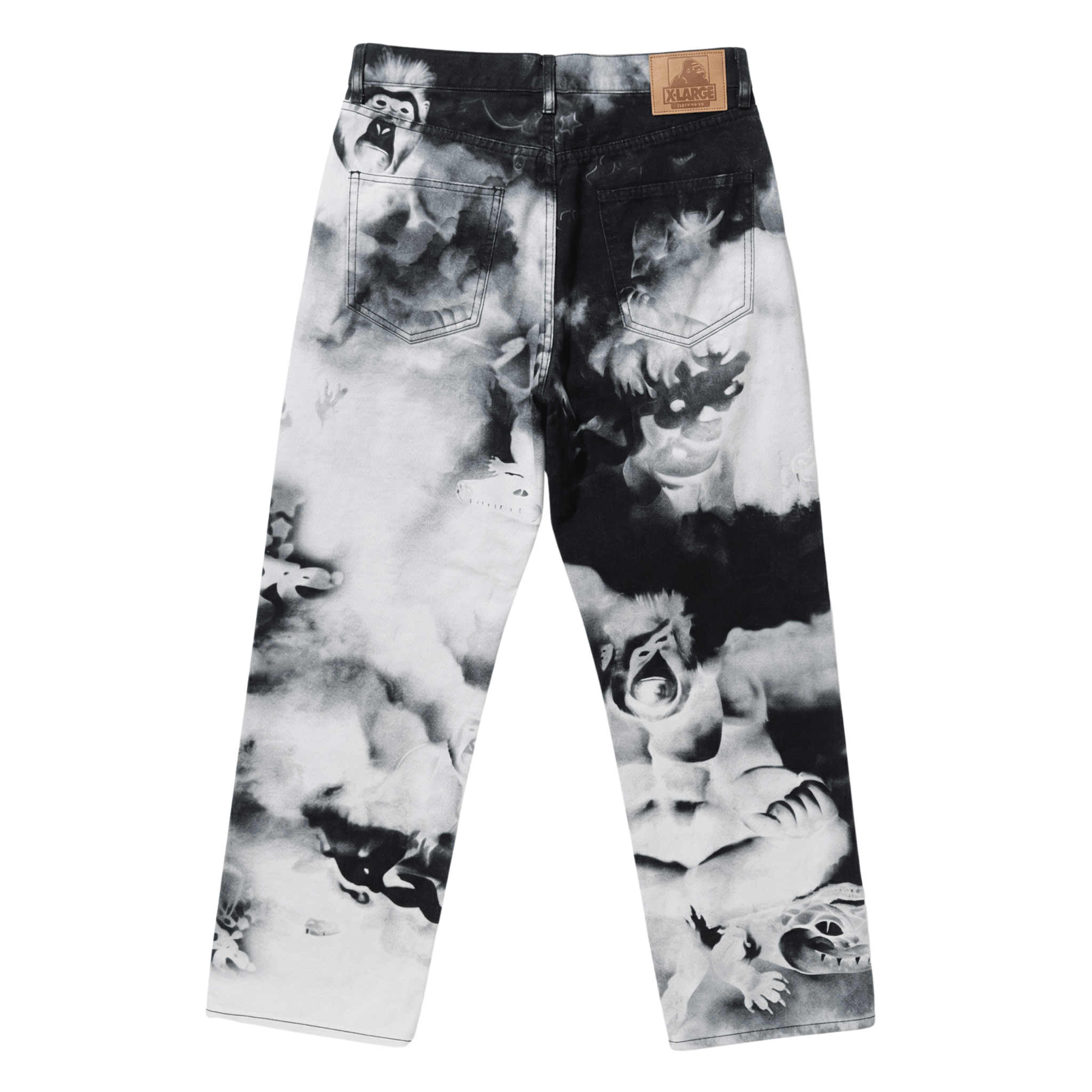 Meditation Allover Print Pants in black and white - XLARGE - State Of Flux