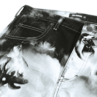 Meditation Allover Print Pants in black and white - XLARGE - State Of Flux