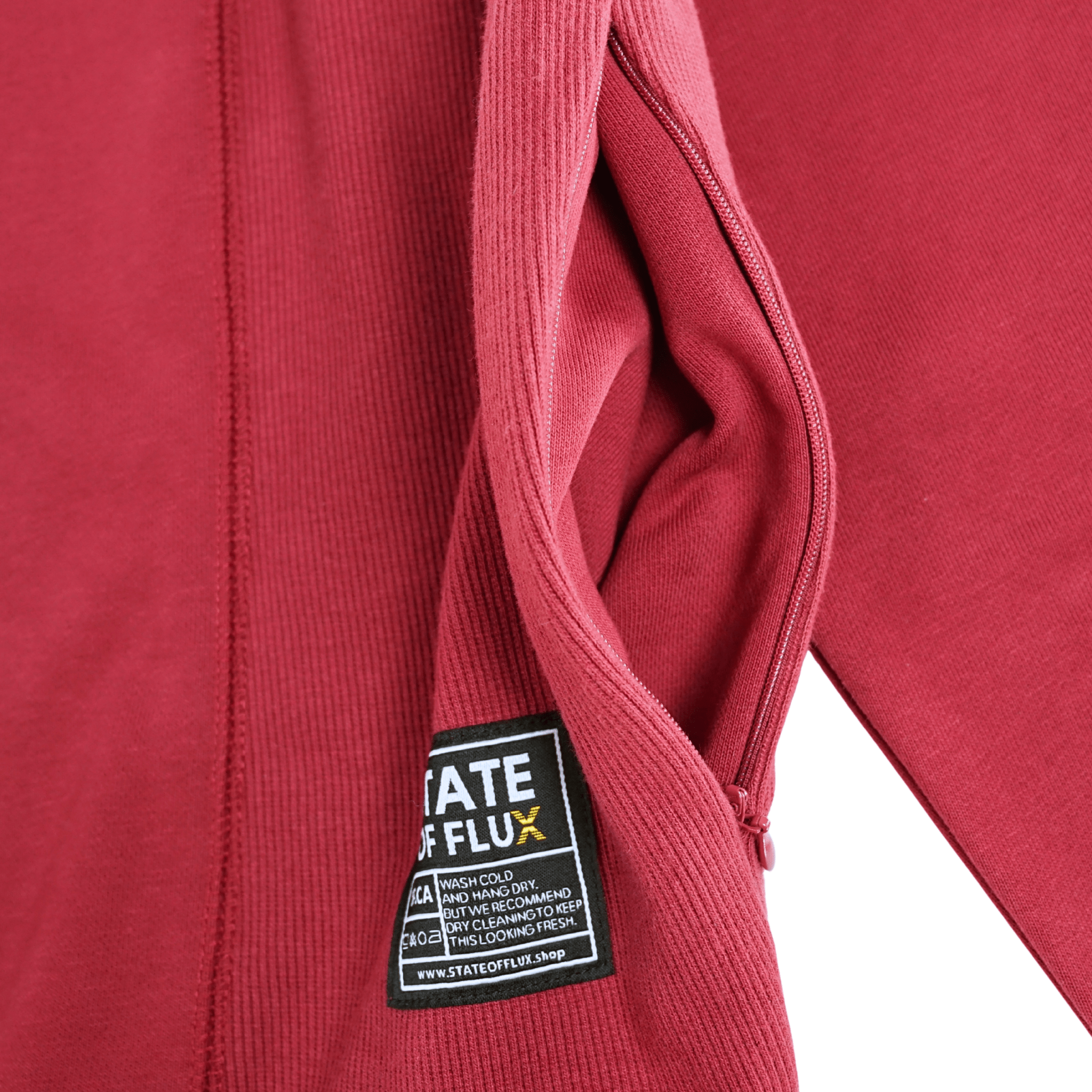 Never Break Embossed Crewneck in maroon - State Of Flux - State Of Flux