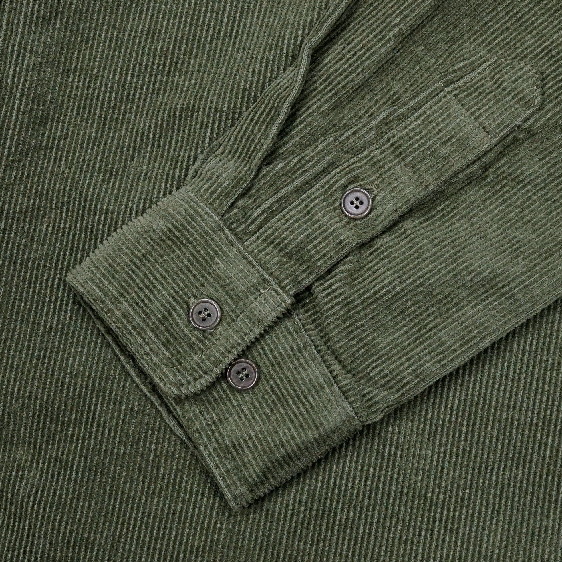 Never Fold Corduroy Button-up in army - State Of Flux - State Of Flux
