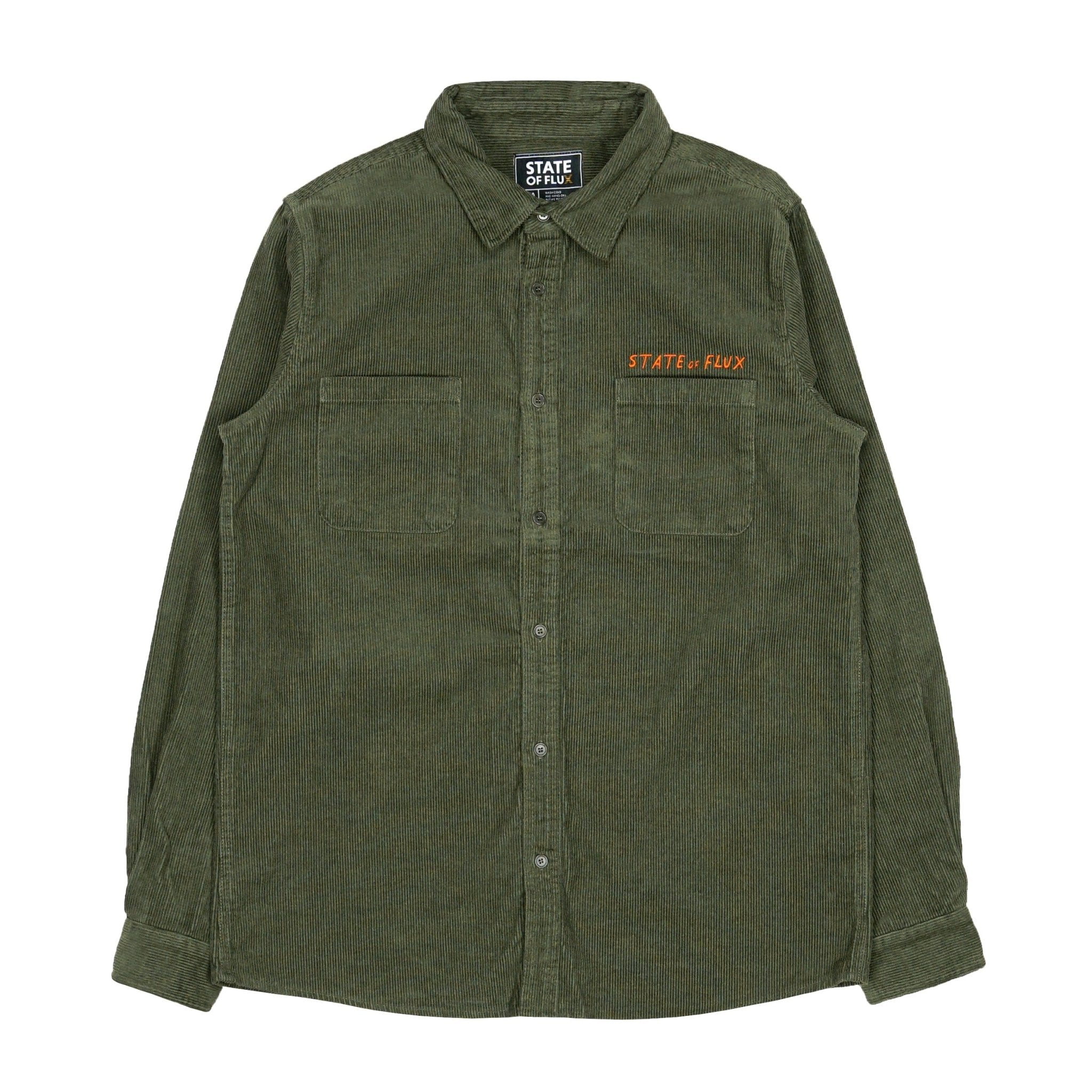 Never Fold Corduroy Button-up in army