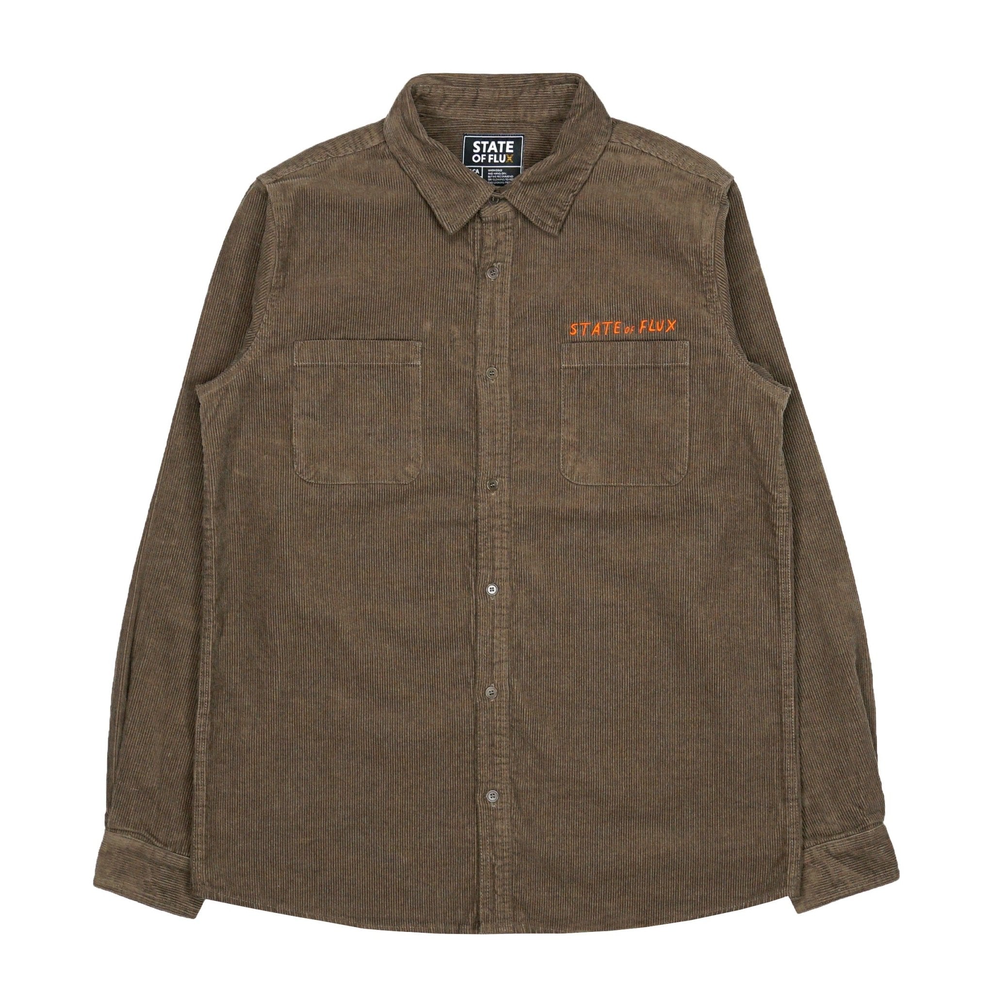 Never Fold Corduroy Button-up in walnut