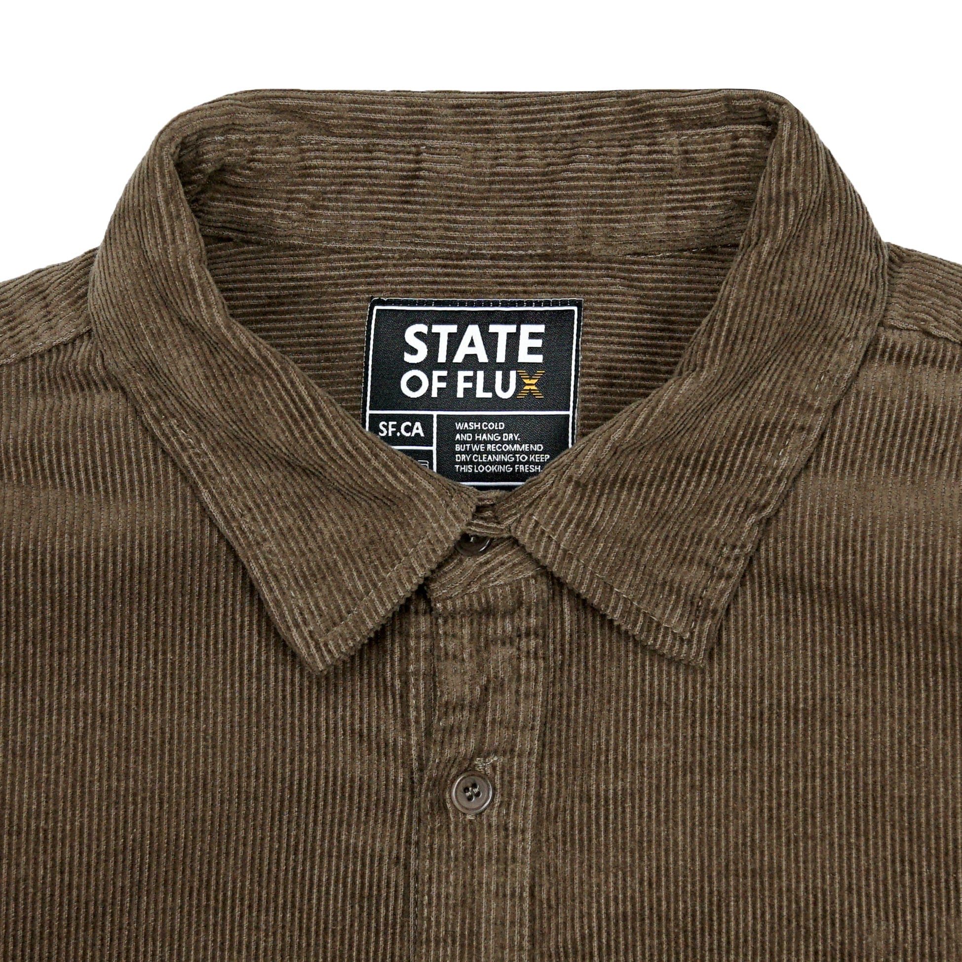 Never Fold Corduroy Button-up in walnut - State Of Flux - State Of Flux