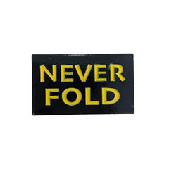 Never Fold Pin in black and yellow